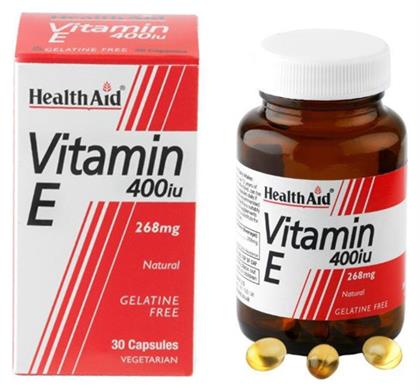 Vitamin E Βιταμίνη 400iu 268mg 30 x 1 φυτικές κάψουλες 30τμχ Health Aid