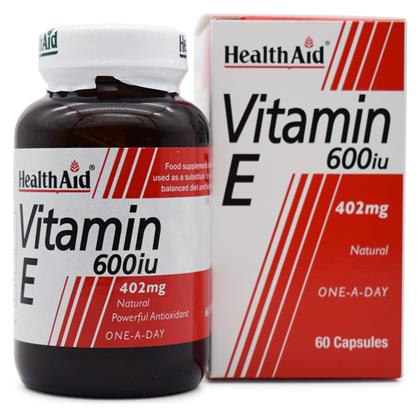 Vitamin E Βιταμίνη 600iu 402mg 60 x 1 κάψουλες 60τμχ Health Aid