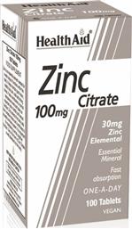 Health Aid Zinc Citrate 100mg 100 ταμπλέτες από το Pharm24