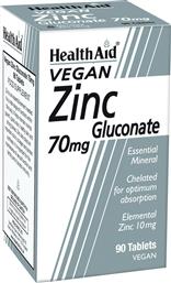 Health Aid Zinc Gluconate 70mg 90 ταμπλέτες