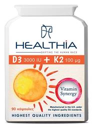 D3 3000iu & K2 100mg Πολυβιταμίνη 3000iu 100mg 90 x 1 κάψουλες 90τμχ Healthia