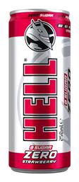 Energy Drink Strawberry με Ανθρακικό, Χωρίς Ζάχαρη 250ml Hell