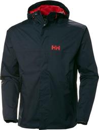 Helly Hansen Casual Navy Αντιανεμικό & Αδιάβροχο Μπουφάν Με Κουκούλα από το Plus4u