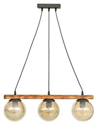 R-600CABLE-RAGA-3L-WOOD Κρεμαστό Φωτιστικό Μελί 60x80εκ. Heronia