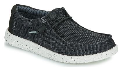 Wally Stretch Sox Ανδρικά Μοκασίνια σε Μαύρο Χρώμα Hey Dude
