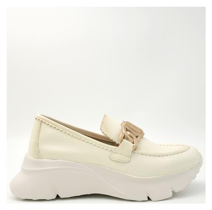 Δερμάτινα Γυναικεία Loafers σε Μπεζ Χρώμα Hispanitas