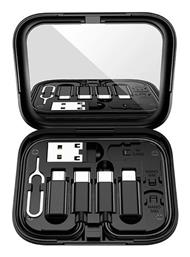 Regular USB to Lightning / Type-C / micro USB Cable 3A Μαύρο 0.28m (U114) Hoco