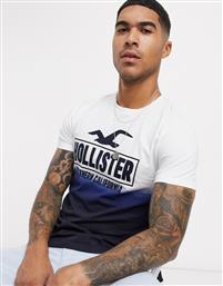 Hollister ombre print logo t-shirt in white από το Asos