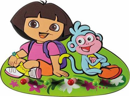 Hollytoon Dora & Boots Παιδική Κρεμάστρα Πολλαπλών Θέσεων Βιδωτή Πλαστική Πολύχρωμη