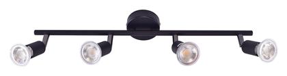 Σποτ με 4 Φώτα και με Ντουί GU10 σε Μαύρο Χρώμα Home Lighting
