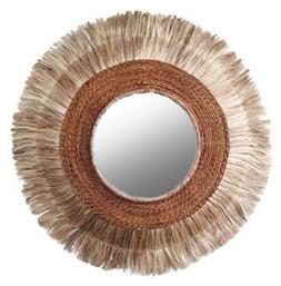 Καθρέπτης Τοίχου με Καφέ Πλαίσιο Mήκους 60cm HomeMarkt