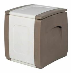 Μπαούλο Αποθήκευσης Εξωτερικού Χώρου Strong Box Compact Πλαστικό 100lt Μπεζ / Λευκό Μ50xΠ54xΥ57εκ. Homeplast