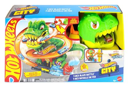 City T-Rex Πυροσβεστικός Σταθμός για 4+ Ετών Hot Wheels