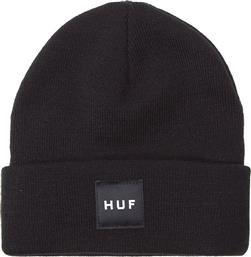 Essentials Box Logo BN00090 Ανδρικός Beanie Σκούφος σε Μαύρο χρώμα HUF