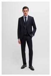 Ανδρικό Κοστούμι Με Γιλέκο Σκούρο Μπλε Hugo Boss
