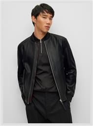 Lenno Biker Δερμάτινο Μπουφάν Μαύρο Hugo Boss