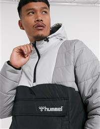 Hummel half zip padded pullover jacket in grey and black από το Asos