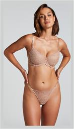 Hunkemöller Γυναικείο String με Δαντέλα Warm Taupe - Hunkemoller