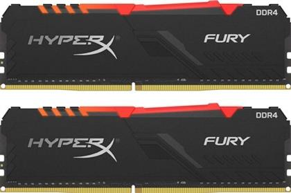 HyperX Fury RGB 16GB DDR4 RAM με 2 Modules (2x8GB) και Συχνότητα 3200MHz για Desktop από το e-shop