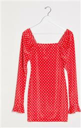 I Saw It First velvet mini dress in polka dot-Red από το Asos