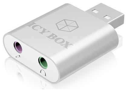 IB-AC527 Εξωτερική USB Κάρτα Ήχου 2.0 σε Λευκό χρώμα Icy Box