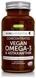Pure & Essential Concentrated Vegan Omega-3 & Astaxanthin 600mg 60 κάψουλες iGennus
