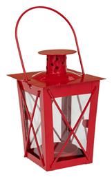 Φαναράκι Μεταλλικό Κόκκινο 7x7x12εκ. Iliadis