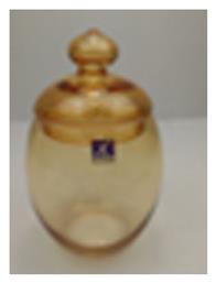 Φοντανιέρα Γυάλινη με Καπάκι 14.5x14.5x24cm Iliadis