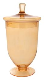 Φοντανιέρα Γυάλινη με Καπάκι 20x20x34cm Καφέ Iliadis