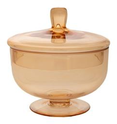 Φοντανιέρα Γυάλινη με Καπάκι 23x23cm Καφέ Iliadis