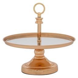 Γυάλινη Εταζέρα Χρυσή Ø30xY27.5cm Iliadis