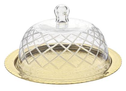 Τουρτιέρα Μεταλλική με Καπάκι & Πόδι Διάφανη 30x18x18εκ. Iliadis