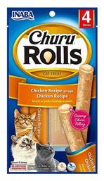 Churu Rolls Λιχουδιές Σνακ με Κοτόπουλο με Κοτόπουλο για Ενήλικες Γάτες 1τμχ 40gr Inaba