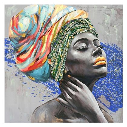 Africana Εξάπτυχος Πίνακας σε Καμβά 100x100cm Inart