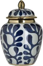 Inart Διακοσμητικό Βάζο Κεραμικό Μπλε / Λευκό 20x20x30cm από το Katoikein