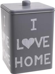Inart Μεταλλικό Κουτί Love Home Γκρι 15x15x22.5cm από το Spitishop