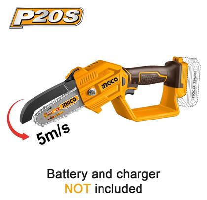 CGSLI2058 Κλαδευτικό Αλυσοπρίονο Μπαταρίας Solo 20V Ingco