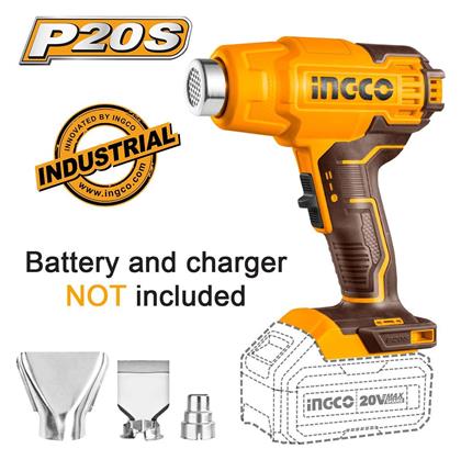 HGLI2002 Πιστόλι Θερμού Αέρα 20V Solo με Ρύθμιση έως 300°C Ingco