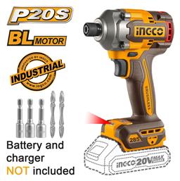 Παλμικό Κατσαβίδι Μπαταρίας Solo Brushless 20V Ingco