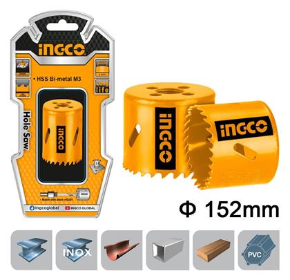 Ποτηροπρίονο HSS με Διάμετρο 152mm για Ξύλο, Μέταλλο και Πλαστικό 1000gr Ingco