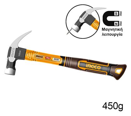 Σφυρί 450gr με Λαβή Fiberglass HCH81016 Ingco