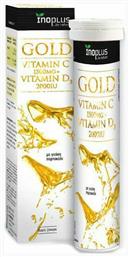 Gold Vitamin C 1500mg + Vitamin D3 Πολυβιταμίνη 2000iu 1500mg Πορτοκάλι 20 αναβράζοντα δισκία Ino Plus