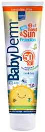 InterMed Babyderm Αδιάβροχο Παιδικό Αντηλιακό Γαλάκτωμα για Πρόσωπο & Σώμα SPF50 300ml - Intermed