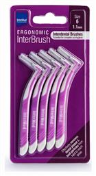 Ergonomic InterBrush Μεσοδόντια Βουρτσάκια με Λαβή 1.1mm Μωβ 5τμχ Intermed
