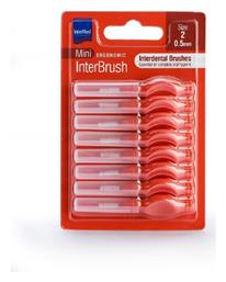 InterMed Ergonomic Mini Μεσοδόντια Βουρτσάκια με Λαβή 0.5mm Κόκκινα 8τμχ - Intermed
