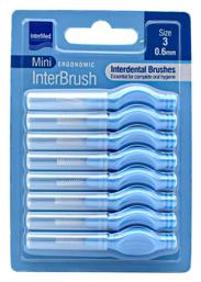 InterMed Ergonomic Mini Μεσοδόντια Βουρτσάκια με Λαβή 0.6mm Γαλάζια 8τμχ - Intermed