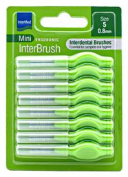 InterMed Ergonomic Mini Μεσοδόντια Βουρτσάκια με Λαβή 0.8mm Πράσινα 8τμχ - Intermed