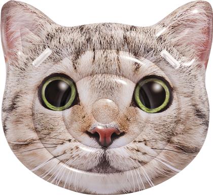 Intex Cat Face Island Φουσκωτό Στρώμα Θαλάσσης με Χειρολαβές Μπεζ 147εκ.