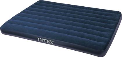 Intex Φουσκωτό Στρώμα Ύπνου Υπέρδιπλο με Τρόμπα Χειρός Classic Downy 203x152x22εκ.