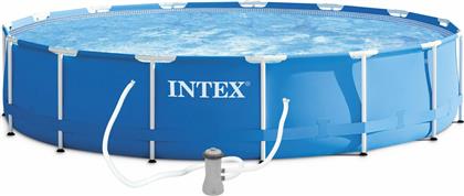 Intex Metal Frame Πισίνα PVC με Μεταλλικό Σκελετό 457x457x122εκ. από το Esmarket